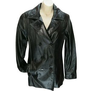 Wilson's The Leather Express Jacket Women's S Black Fleece Lined Double-Breasted